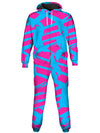 Pink and Blue Squiggly Rave Checkered Onesie