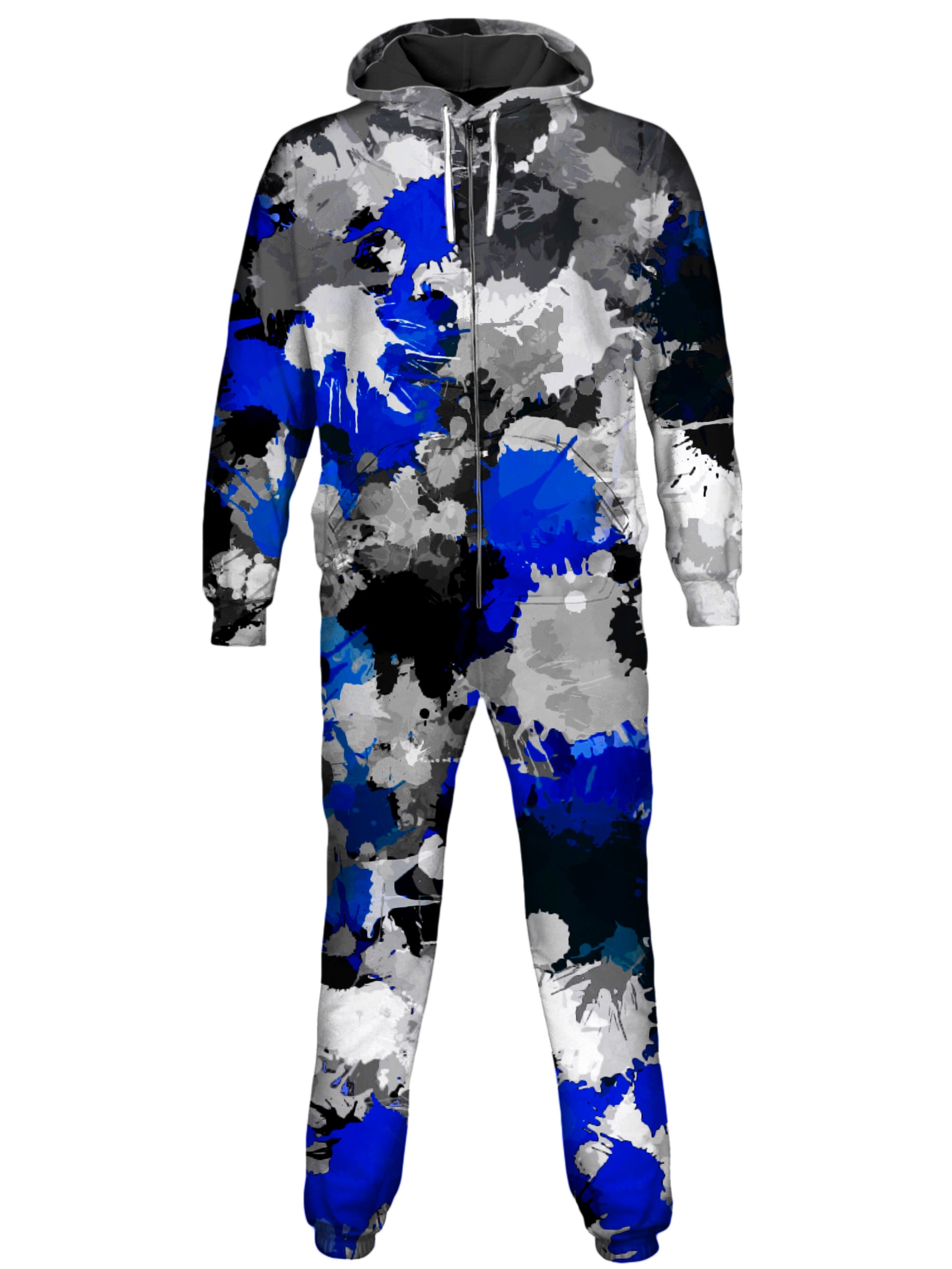 Blue and Grey Paint Splatter Onesie