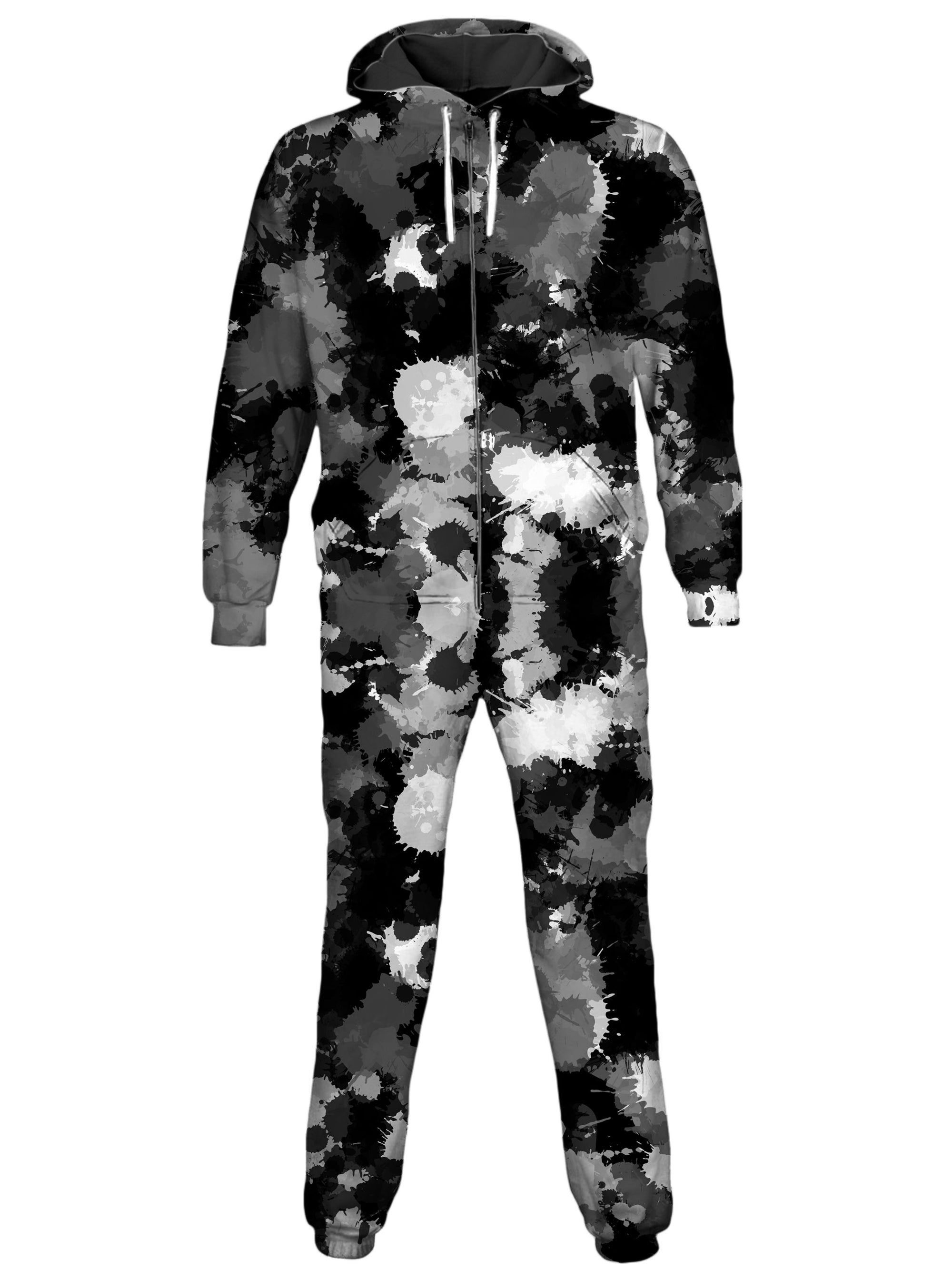 Black White and Grey Paint Splatter Onesie