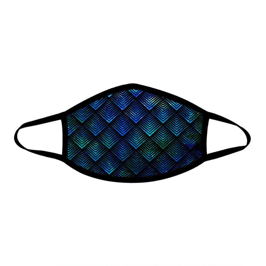 Galactic Dragon Scale Teal Cloth Face Mask