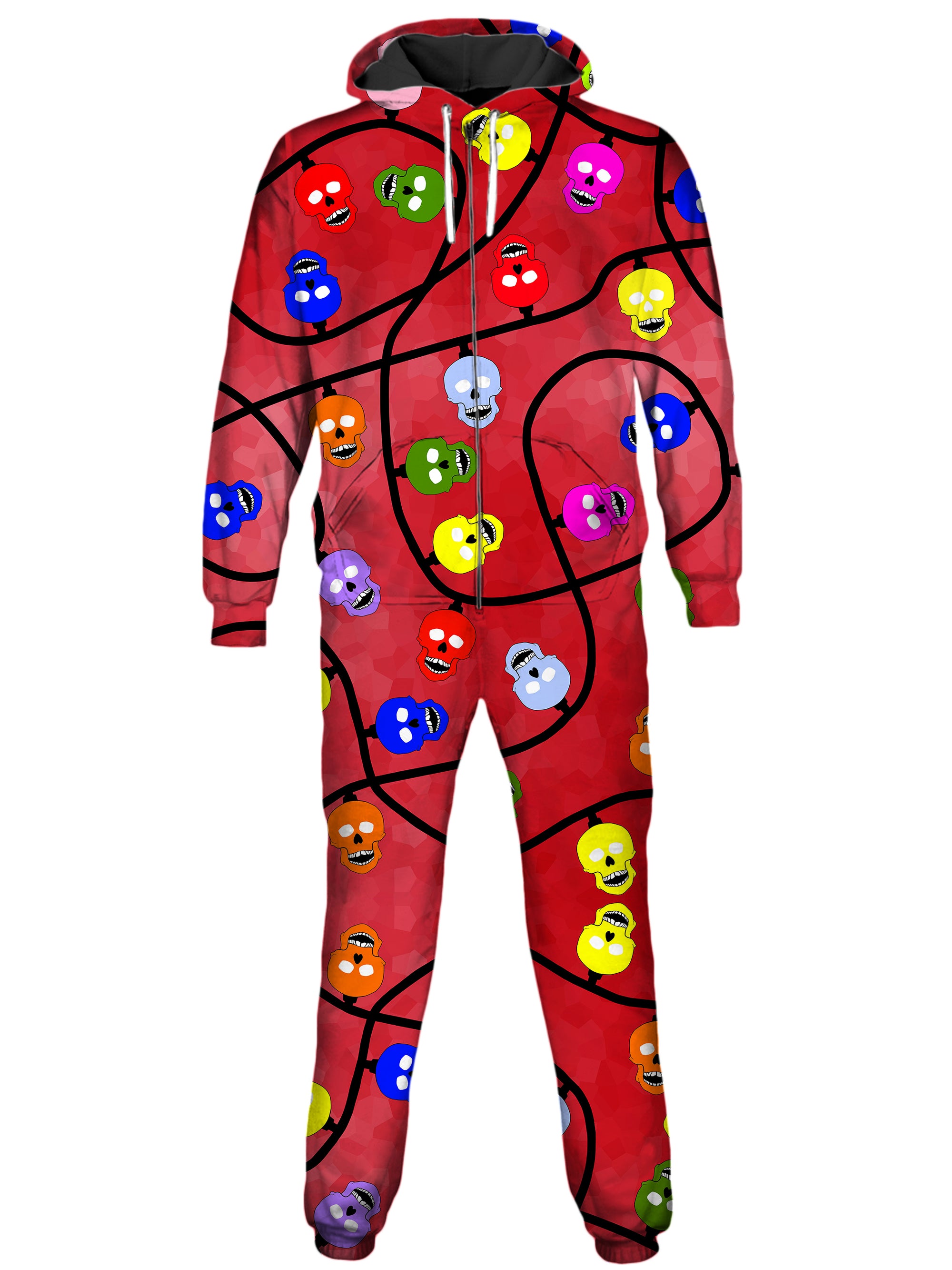 Christmas Skulls Red Onesie