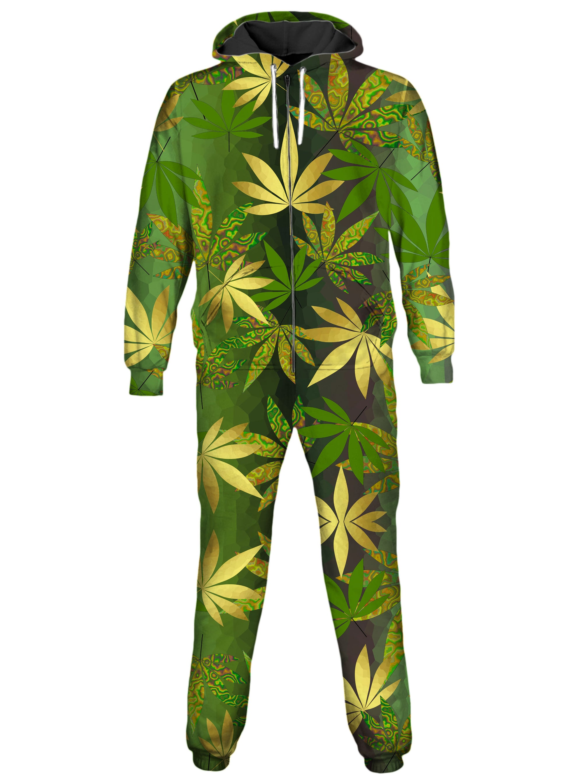 Gold Weed Leaves Onesie